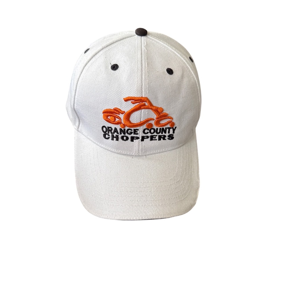 Orange County Choppers Hat White Embroidered Logo Biker Motorcycle Cap Mens OSFM